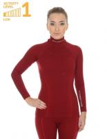 Brubeck Футболка женская дл.рукав Wool Merino 78% Бордо в Омске