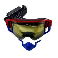 AiM Очки снегоходные с магнитной линзой и подогревом (PRO) 31-107 Accu Heated Red-Blue Glossy в Омске