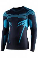 Brubeck Футболка мужская зональная дл. рукав DRY графит-синий в Омске