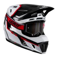 Leatt Шлем кроссовый  7.5 V26 White-Red + очки Velocity 4.5 в Омске