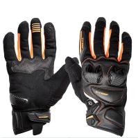 Sweep Перчатки кожаные+текстиль Hammer Black/Orange в Омске