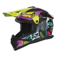 LS2 Шлем MX708 Fast II Gorilla фиолетово-желтый в Омске