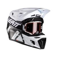 Leatt Мотошлем 9.5 Carbon-White + очки Velocity 6.5 V26 в Омске