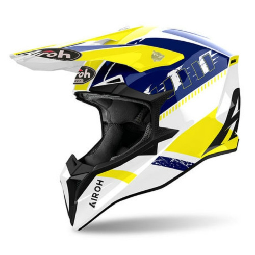 Airoh Мотошлем Wraaap Feel Yellow/Blue Gloss в Омске