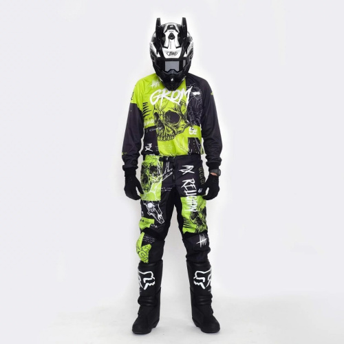 Grom Штаны кроссовые MX Religion lime в Омске